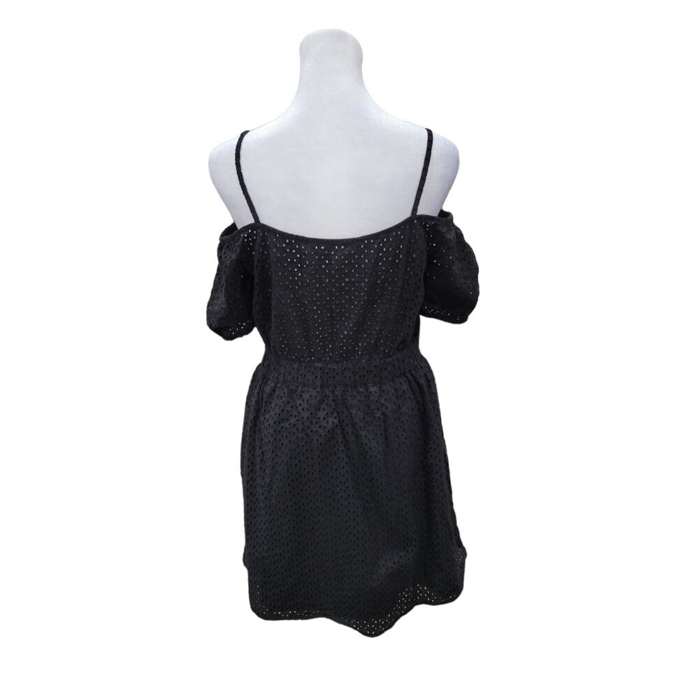 ZARA‎ Mini Dress Size Small Black Women's Cut out Eyelet Lace - Picture 7 of 14